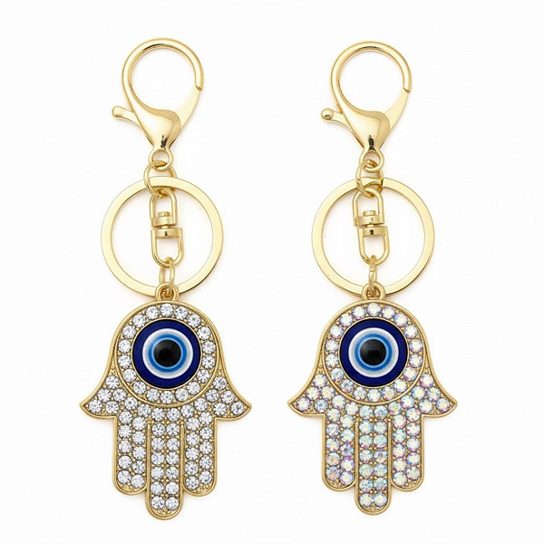 Chaveiro em Metal Dourado - Olho Grego 2 Modelos Variados