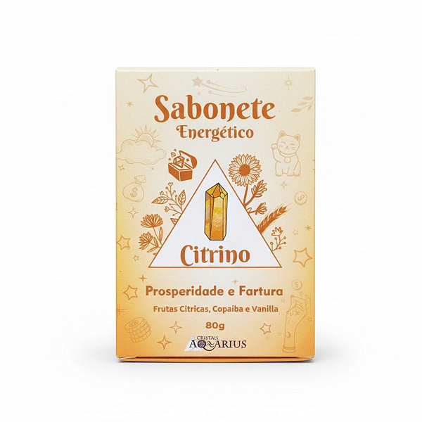 Sabonete Energético Vegano com Citrino e Óleos Essenciais 80g
