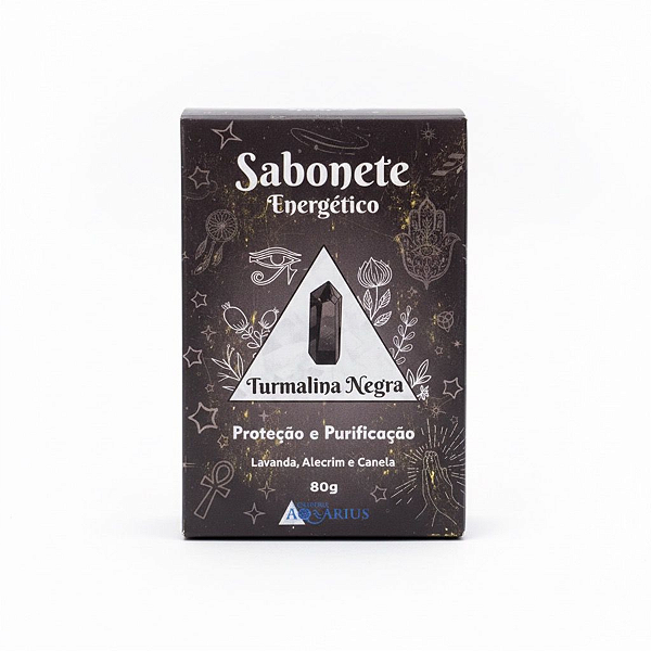 Sabonete Energético Vegano com Turmalina Negra e Óleos Essenciais 80g