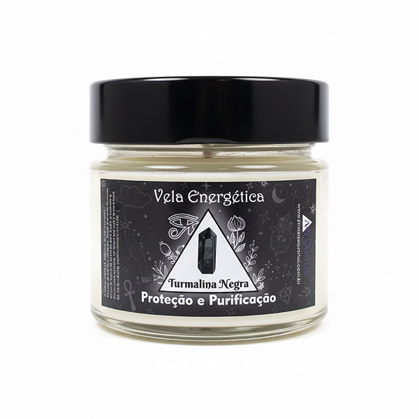 Vela Artesanal Energética com Turmalina Negra - Proteção e Purificação