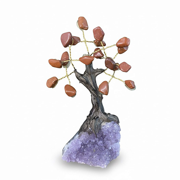 Árvore Pedra Jaspe Vermelho 6 Galhos 10 cm