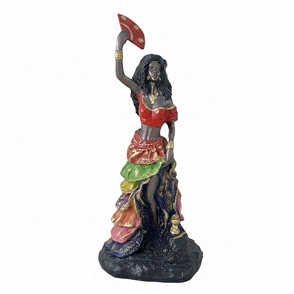 Estátua Resina Orixás - Cigana 7 Saias Colorida com 25cm