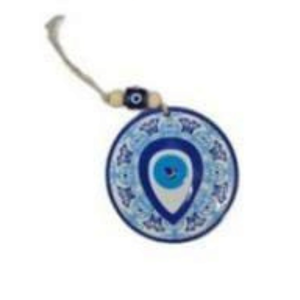 Enfeite de Proteção Olho Grego em Resina Alto-Relevo com 7cm Modelo F