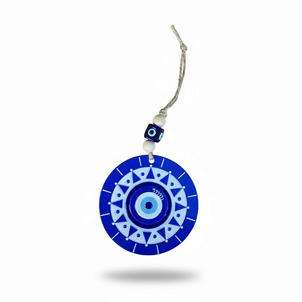 Enfeite de Proteção Olho Grego em Resina Alto-Relevo com 7cm Modelo E