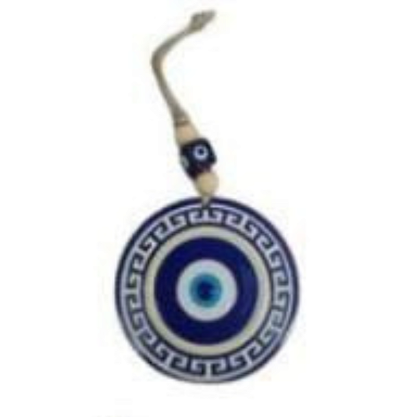 Enfeite de Proteção Olho Grego em Resina Alto-Relevo com 7cm Modelo C