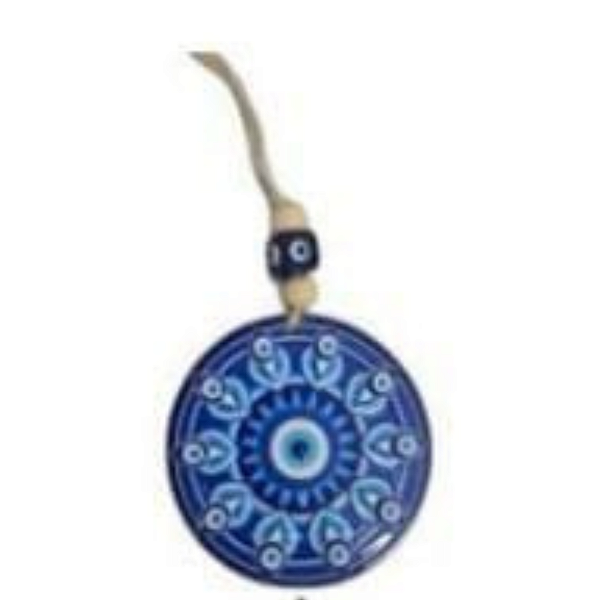 Enfeite de Proteção Olho Grego em Resina Alto-Relevo com 7cm Modelo B