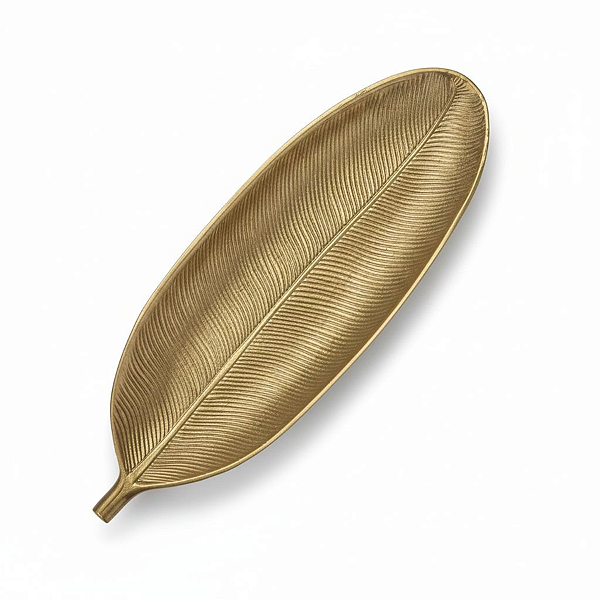Bandeja formato de Folha Dourada em MDF com 39 cm