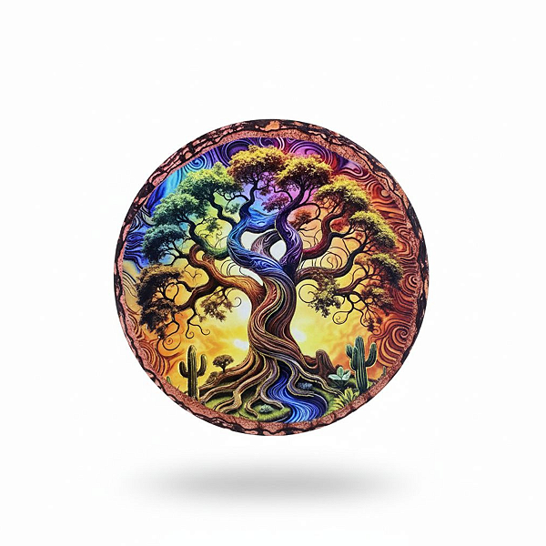 Enfeite de Parede Árvore da Vida em Porcelana Colorida A