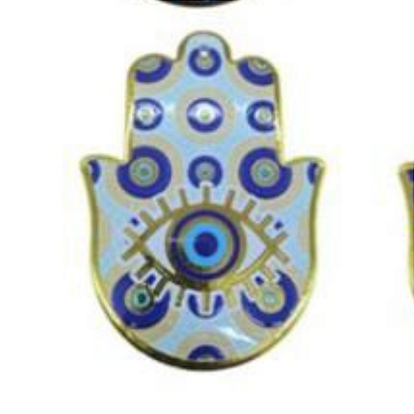 Enfeite de Parede Proteção Mão Hansá e Olho Grego Porcelana 10