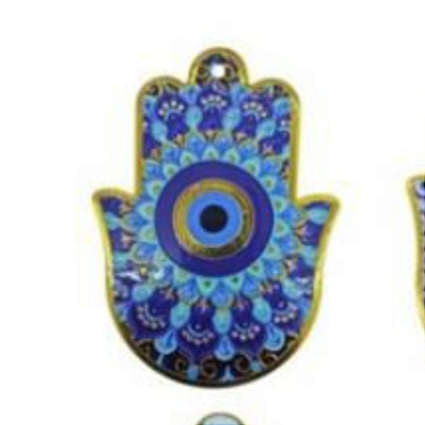 Enfeite de Parede Proteção Mão Hansá e Olho Grego Porcelana 06