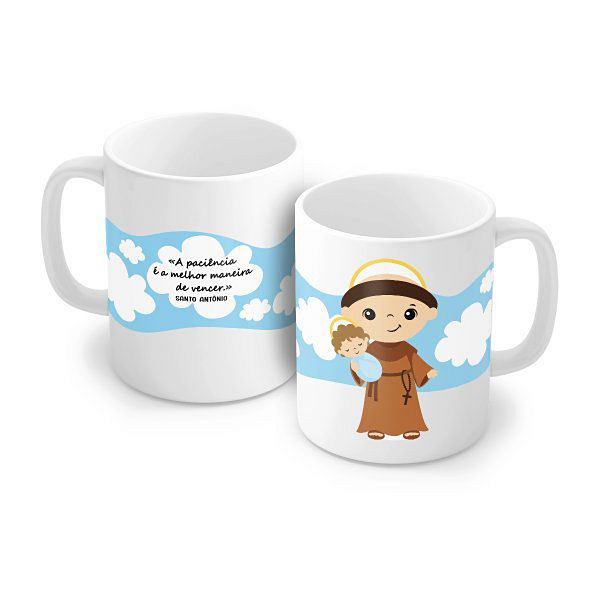 Caneca Porcelana 320ml - Santo Antônio