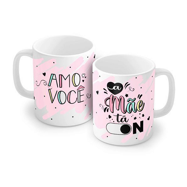 Caneca Porcelana 320ml - Mãe Tá On