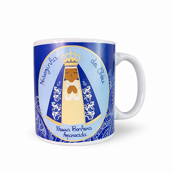 Caneca Porcelana 320ml - Nossa Senhora Mãezinha do Céu