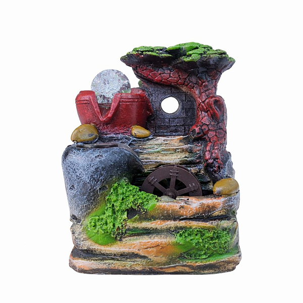 Fonte de Água em Resina Paisagem 1 Cascata Vermelha 3 Quedas P - 26217