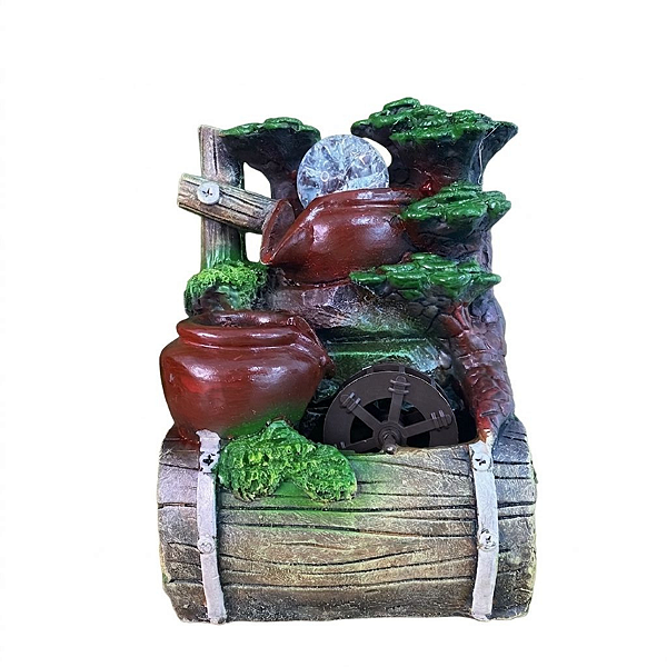 Fonte de Água em Resina Paisagem Cascata Vermelha 2 Quedas P - 26216