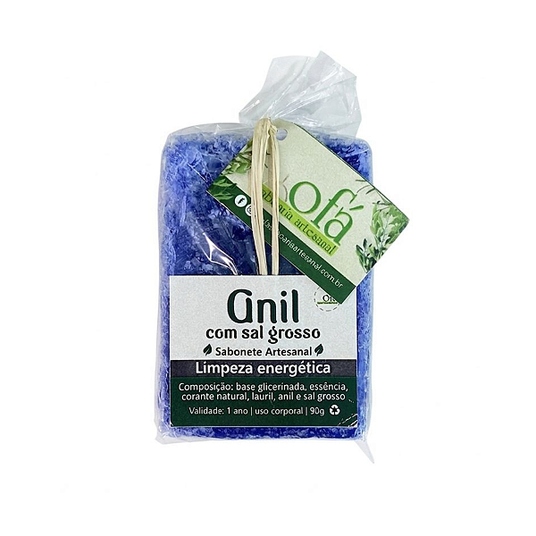 Sabonete Artesanal Anil com Sal Grosso 90g