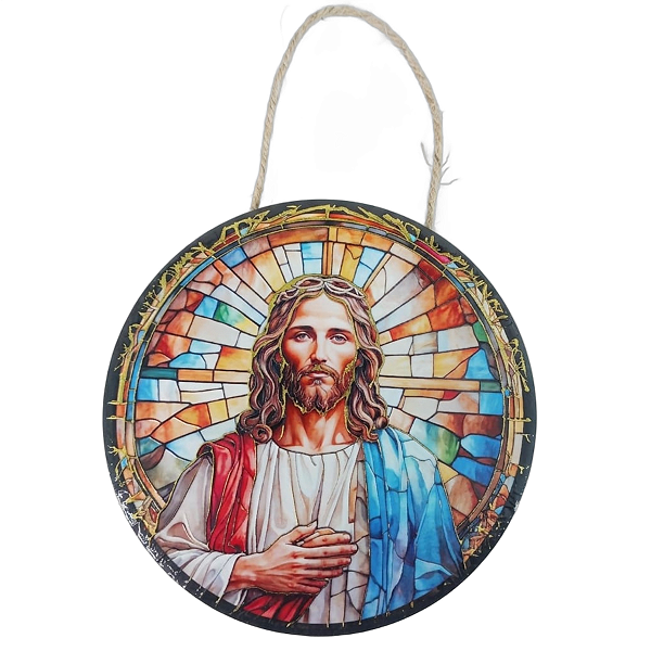 Enfeite de Parede Jesus Cristo Vitral - Colorido Modelo E