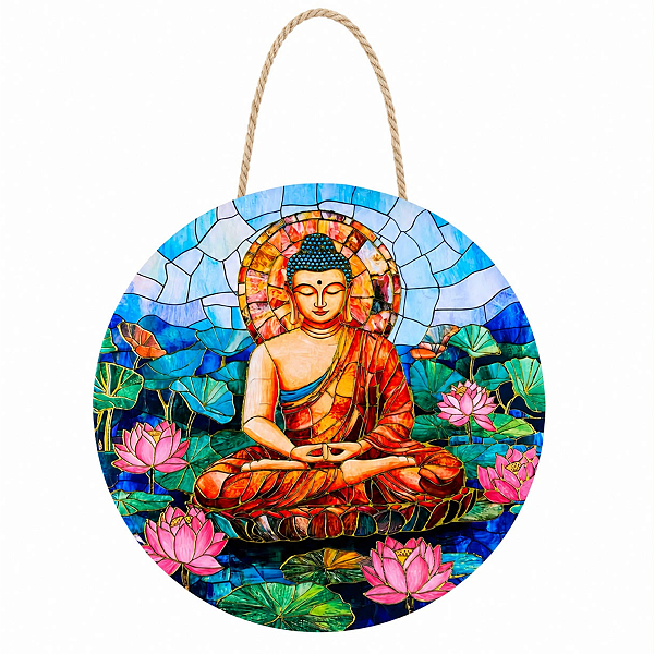 Enfeite de Parede Buda Vitral - Colorido Modelo C