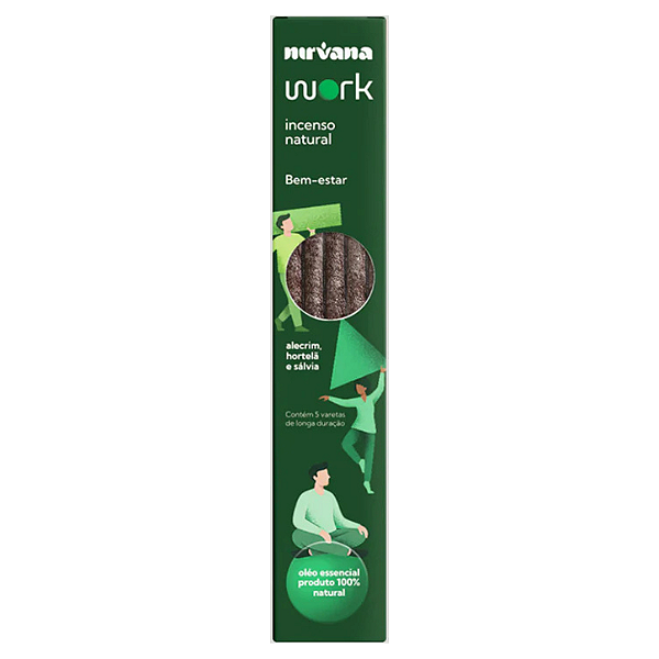 Incenso Nirvana Natural Vareta Work - Bem-estar