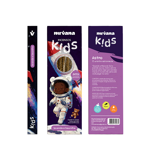Incenso Nirvana Natural Vareta Kids Astro - Lavanda e Baunilha