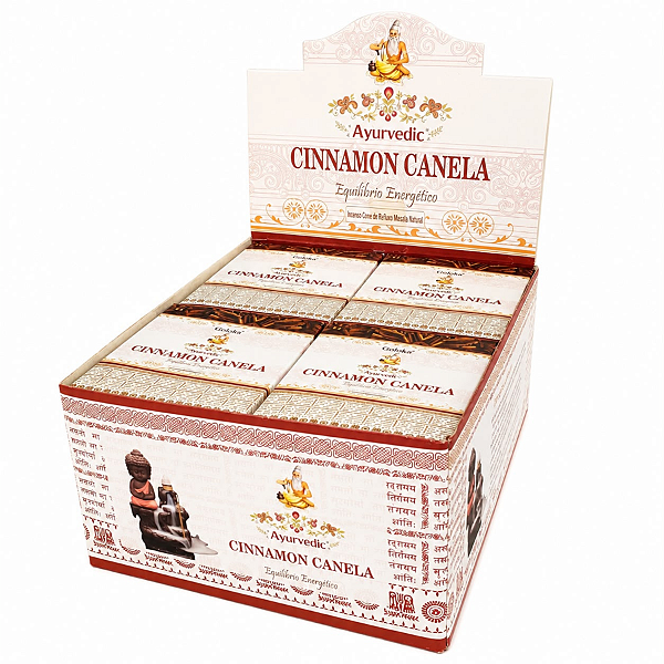 Box Incenso Cascata Goloka Caixa C/ 12 Unidades - Cinnamon Canela