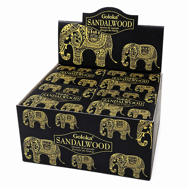 Box Incenso Cascata Goloka Caixa C/ 12 Unidades - Sandalwood