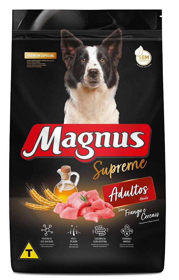 Ração Magnus Supreme para Cães Adultos Sabor: Frango e Cereais 15 kg