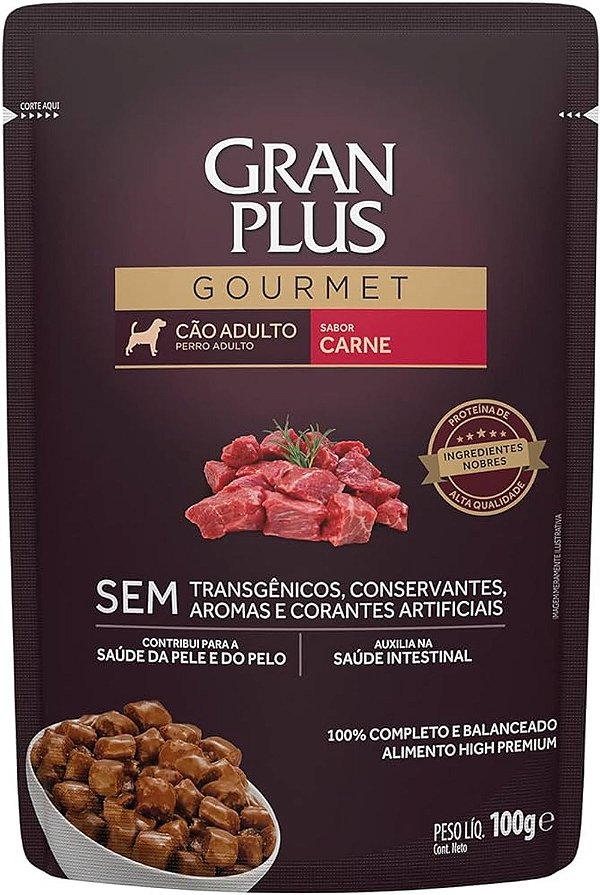 Sachê Gran Plus para Cães Adultos Sabor: Carne 100g