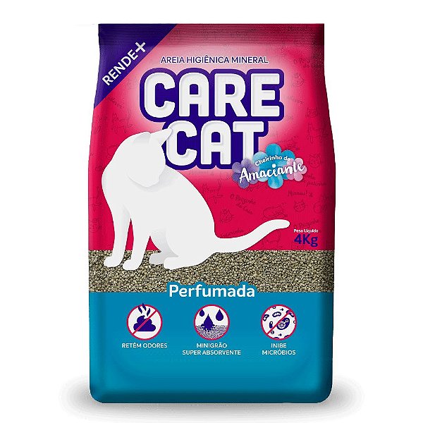Areia Higiênica Mineral Perfumada- Care Cat 4kg