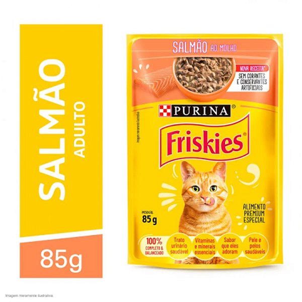 Sachê FRISKIES para Gatos Adultos Sabor: Salmão ao Molho 85g