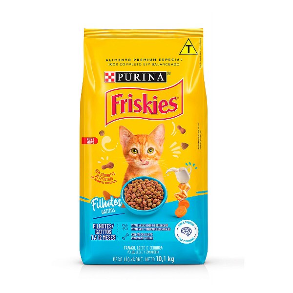 Ração Friskies para Gatos Filhotes Sabor: Frango, Leite e Cenoura 1kg