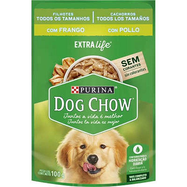 Sachê Dog Chow Extra Life para Cães Filhotes Sabor: Frango 100g