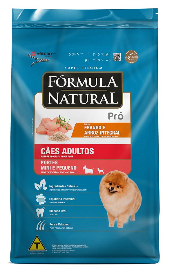 Ração Fórmula Natural Super Premium para Cães Adultos Mini e Pequeno Porte Sabor: Frango e Arroz Integral