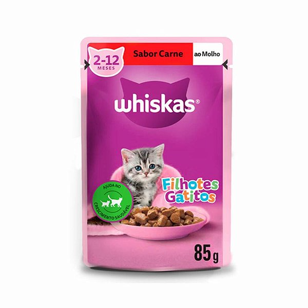Sachê Whiskas para Gatos Filhotes Sabor: Carne 85g