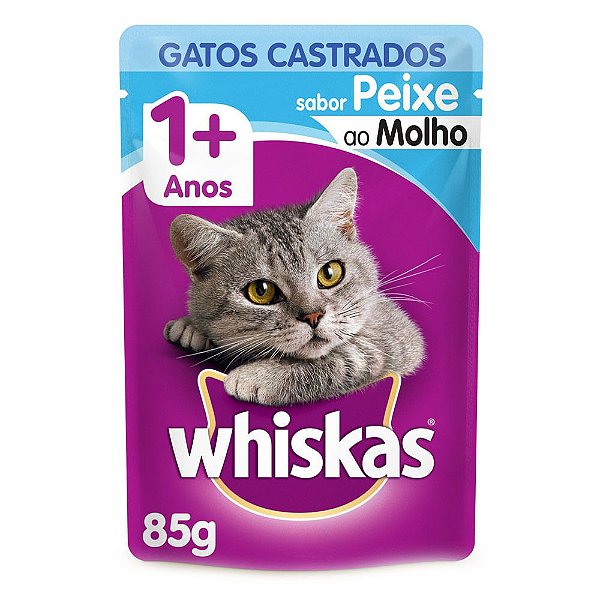 Sachê Whiskas para Gatos Castrados Sabor: Peixe 85g