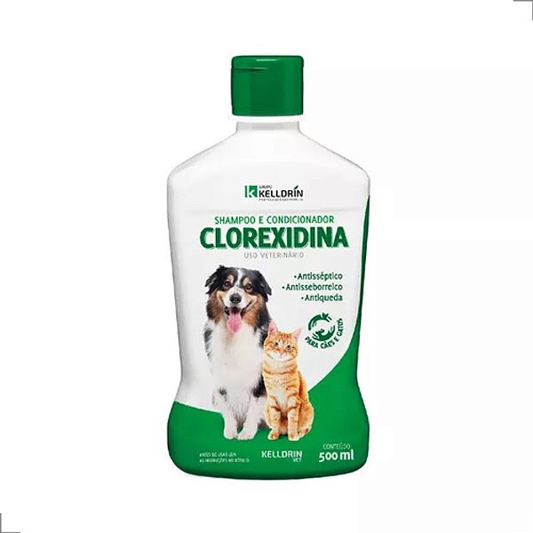 Shampoo e Condicionador Clorexidina para Cães e Gatos 500ml