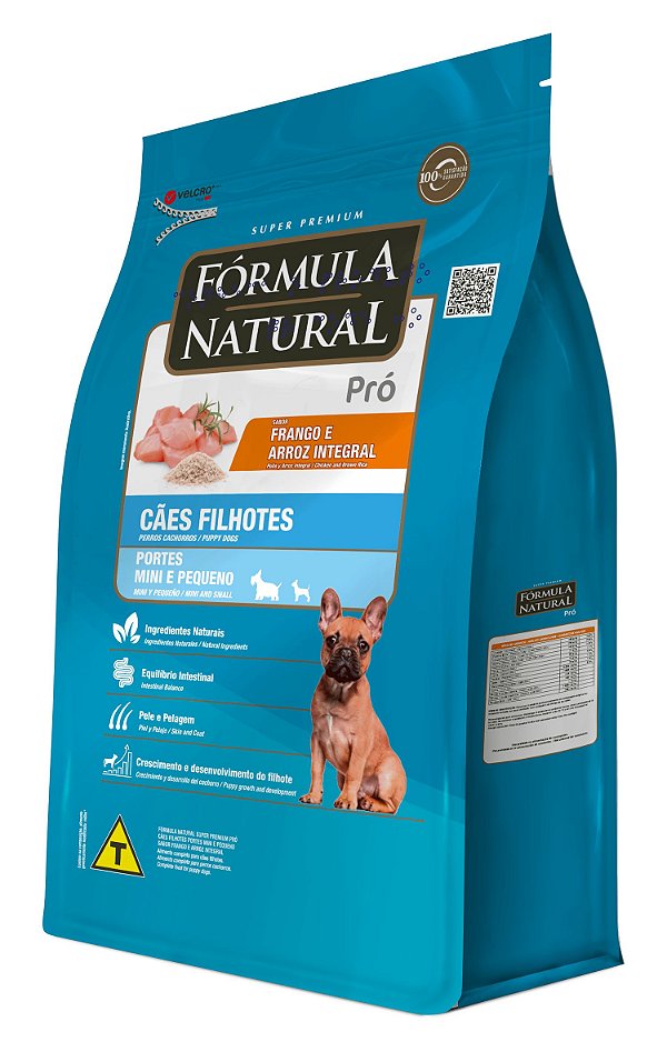 Ração Fórmula Natural Para Cães Filhotes Mini e Pequeno Sabor: Frango e Arroz Integral