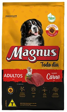 Ração Magnus Premium Todo Dia Cães Adultos Sabor: Carne