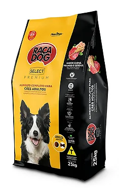 Ração Raça Dog Select Premium Sabor: Carne, Frango e Cereais