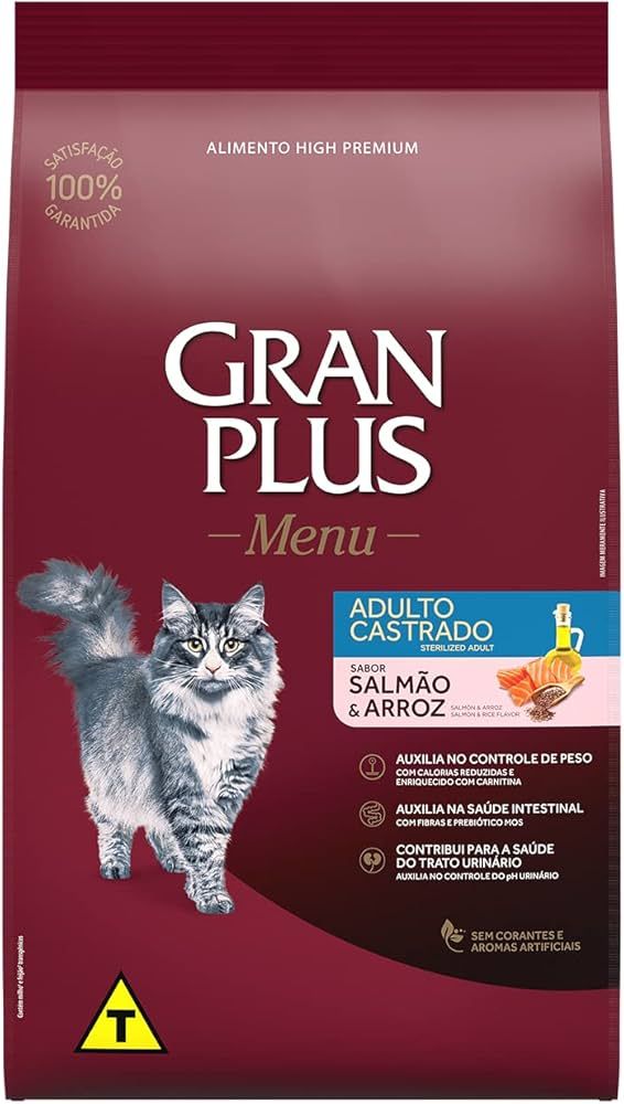 Gran plus para Gatos Castrados Sabor: Salmão e Arroz