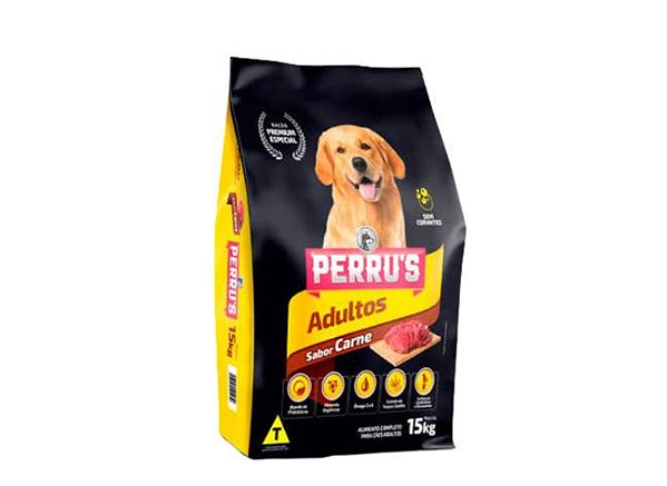 Perru's  Cães Adultos Premium Especial Sabor Carne e arroz