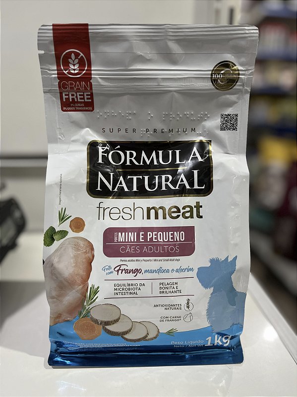 Fórmula Natural FreshMeat cães adultos Mini e pequeno porte Sabor Frango, mandioca e alecrim