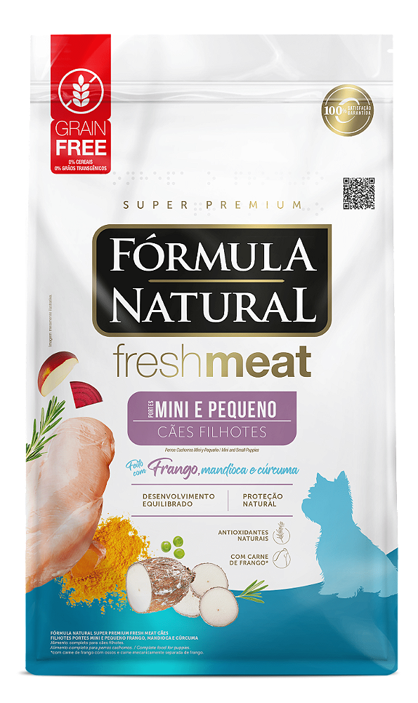 Fórmula Natural FreshMeat cães Filhotes Mini e Pequeno porte Sabor Frango, Mandioca e cúrcuma