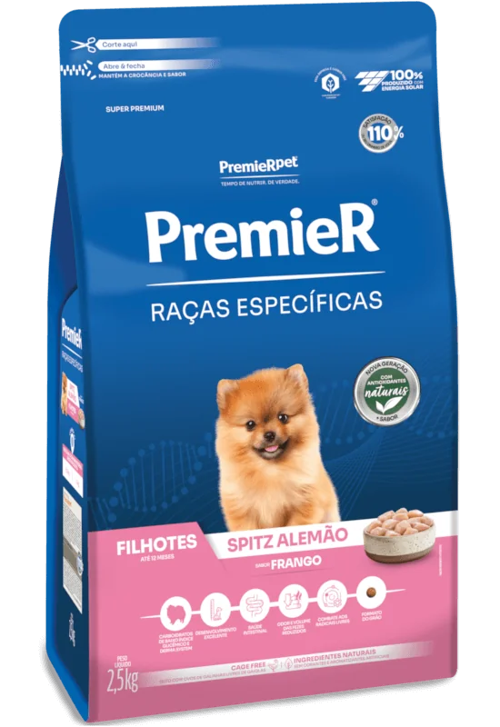 PremieR Raças Específicas cães filhotes Spitz Alemão Frango