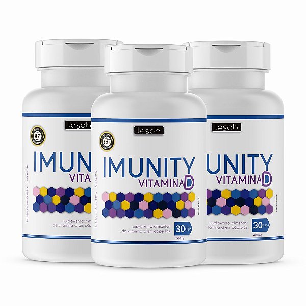 Imunity Vitamina D  • 30caps • 400mg • 03 Unidades