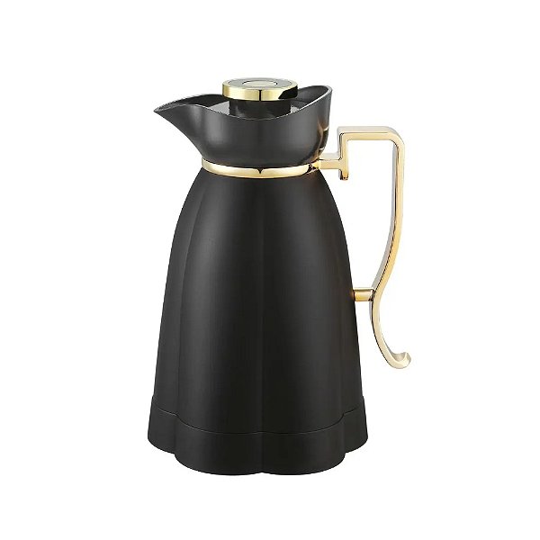 Garrafa Térmica Elegante Khadija Preta Com Dourado 1 Litro Tuut