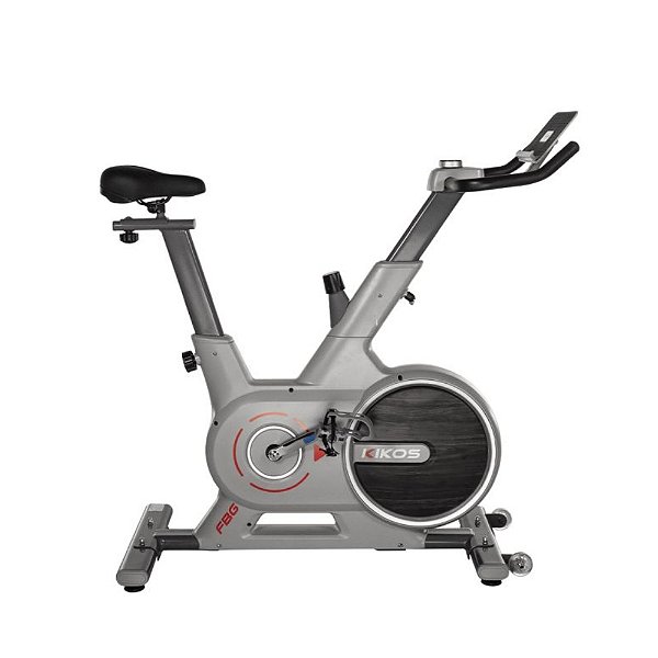 Bicicleta Ergométrica Kikos Game Fbg Com Bluetooth, Painel Led, Ajustes Ergonômicos, Roda Inércia 6kg e Suporta Até 120kg Cinza