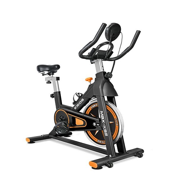 Bicicleta Ergométrica Spinning Kikos Max-ks2 Roda de Inércia 8Kg, 5 Funções e Display Lcd