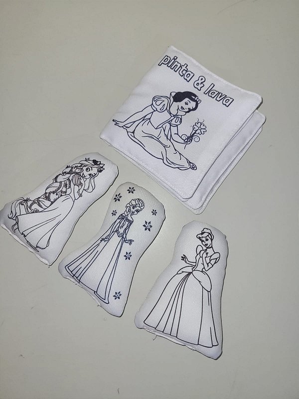 Livro pinte e lave com 3 almofadas mini toy