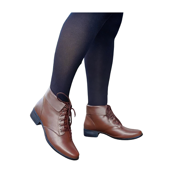 Bota Couro Legítimo Cano Baixo